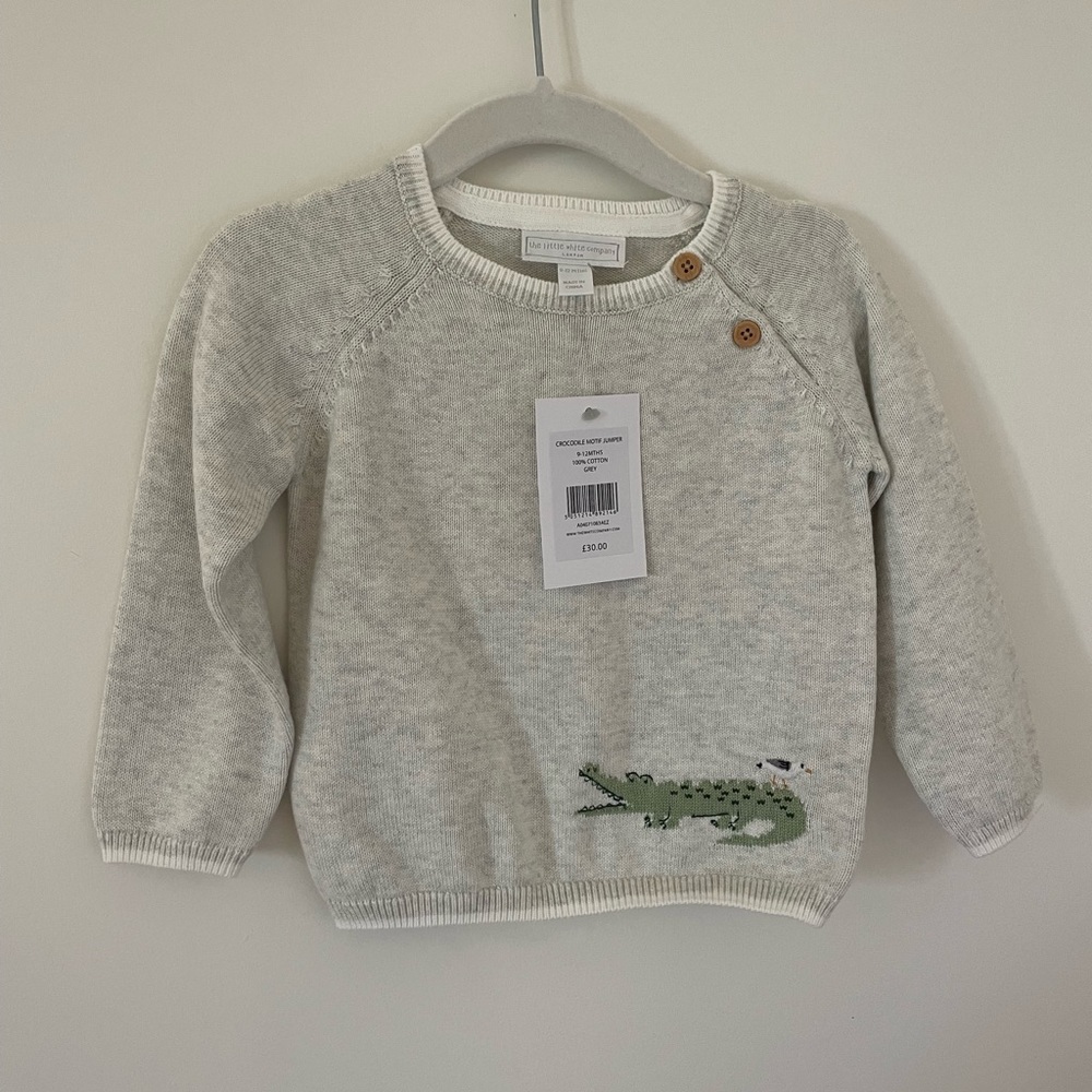 NEW baby sweater crocodile - The Little White Company - 912m